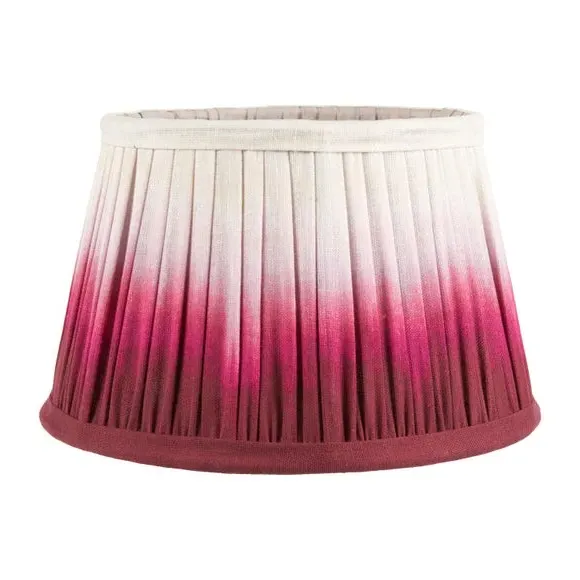 Tapered Lamp Shade with Pleated Design - Red