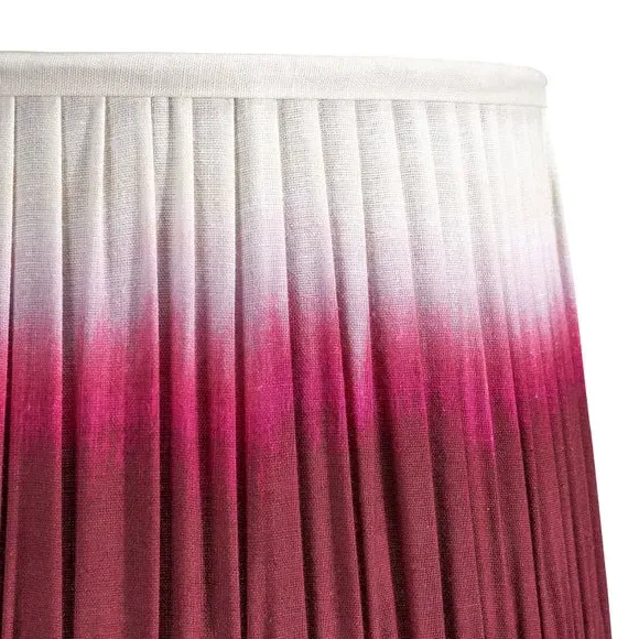 Tapered Lamp Shade with Pleated Design - Red
