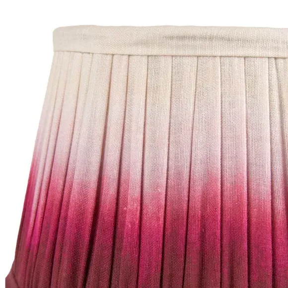 Tapered Lamp Shade with Pleated Design - Red