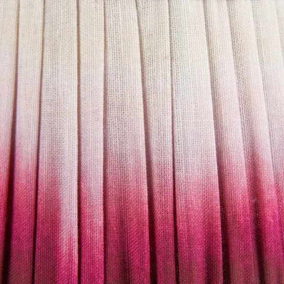 Tapered Lamp Shade with Pleated Design - Red