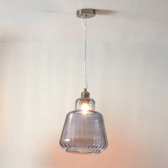 Tapered Pendant Light - Grey, Glass image