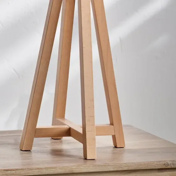 Tapered Table Lamp with Drum Shade - Natural, Wood