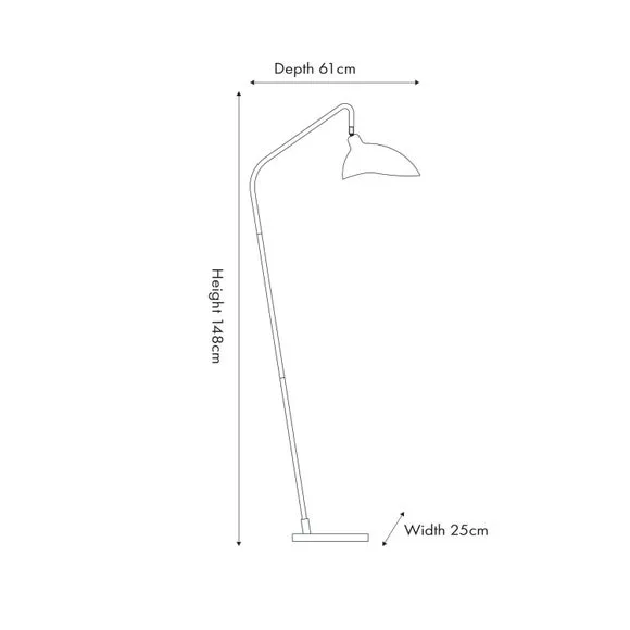 Task Floor Lamp with Adjustable Head - Black