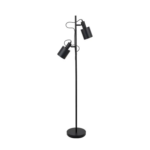 Task Floor Lamp with Adjustable Head - Black