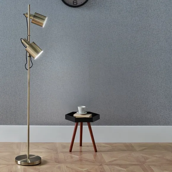 Task Floor Lamp with Adjustable Head - Gold