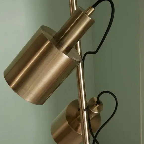 Task Floor Lamp with Adjustable Head - Gold