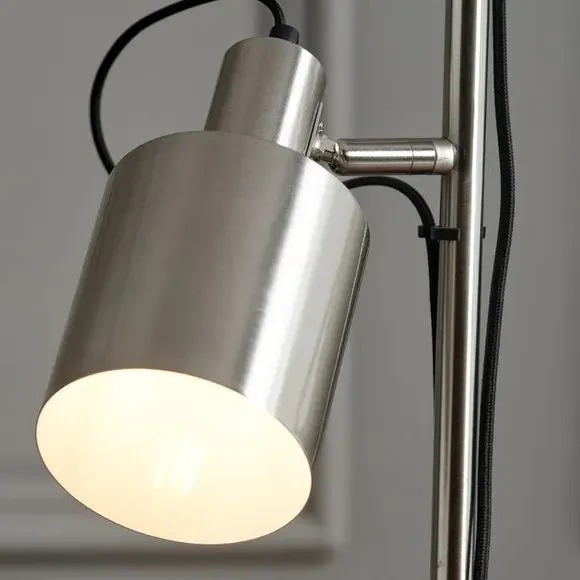Task Floor Lamp with Adjustable Head - Silver