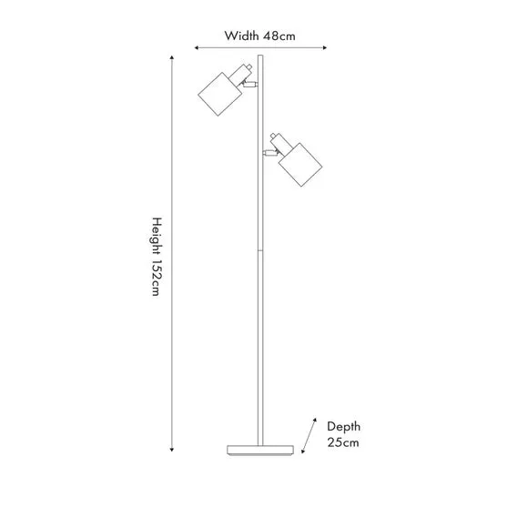 Task Floor Lamp with Adjustable Head - Silver