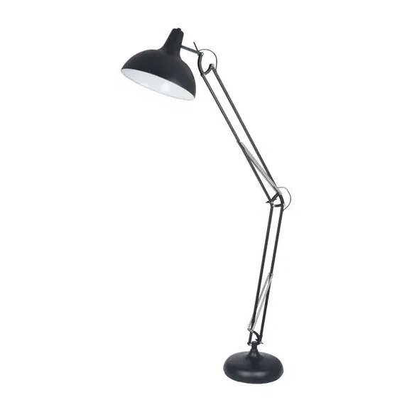 Task Floor Lamp with Pivot Points - Black