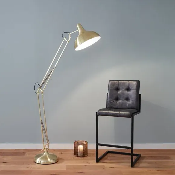 Task Floor Lamp with Pivot Points - Gold