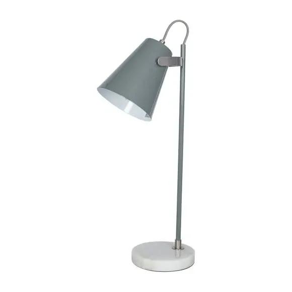 Task Table Lamp with Pivoting Head - Grey, Marble