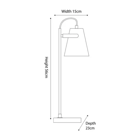 Task Table Lamp with Pivoting Head - Grey, Marble