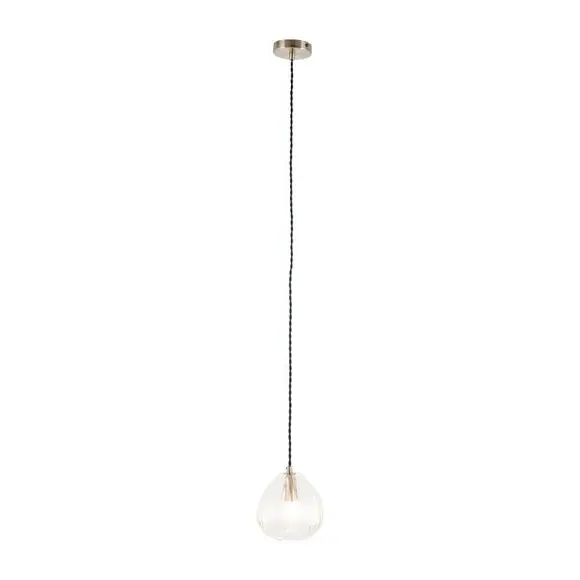 Teardrop Pendant Light - Clear, Ribbed Glass