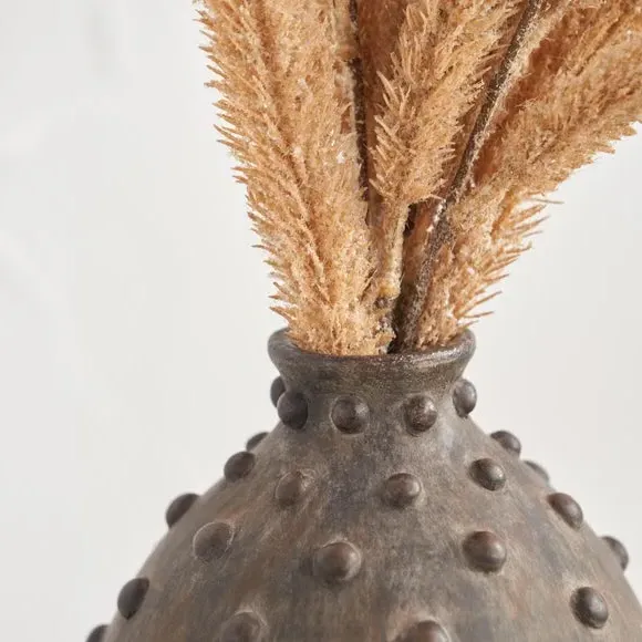 Textured Dot Vase - Grey, Stoneware