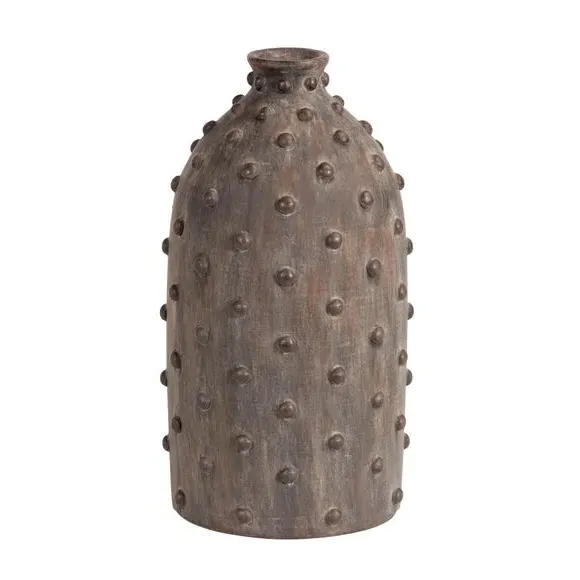 Textured Dot Vase - Grey, Stoneware