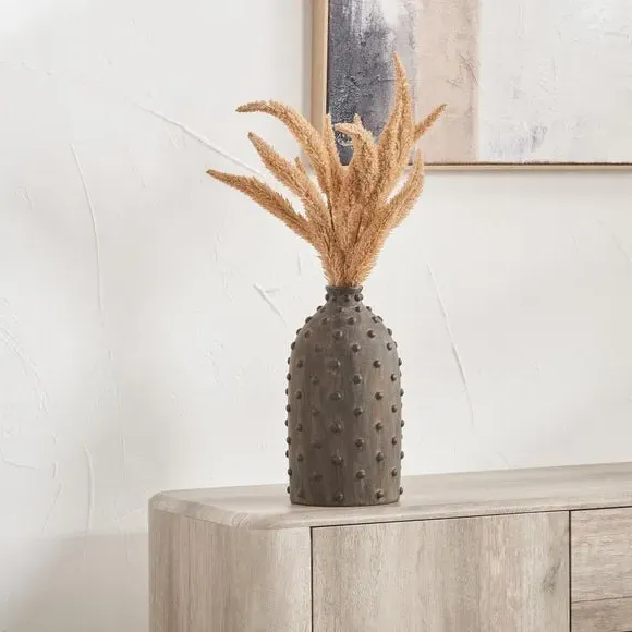 Textured Dot Vase - Grey, Stoneware image
