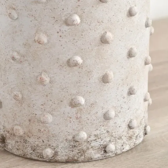 Textured Dot Vase - Light Grey, Stoneware