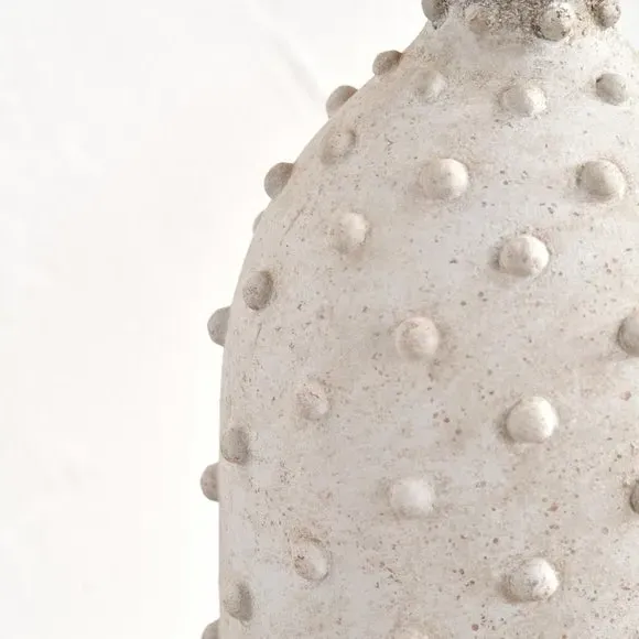 Textured Dot Vase - Light Grey, Stoneware