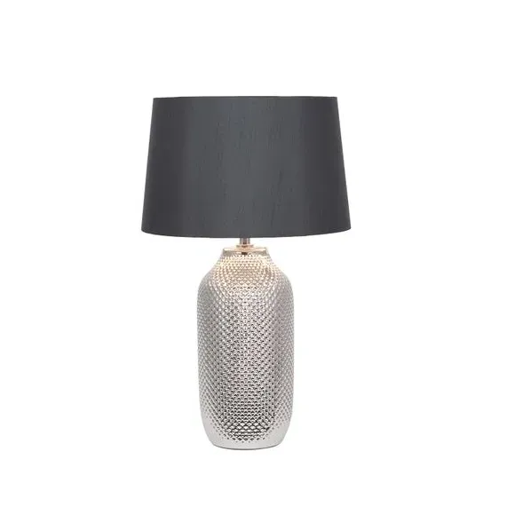Textured Table Lamp - Silver, Ceramic