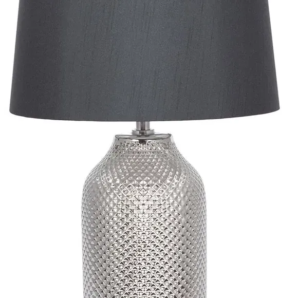Textured Table Lamp - Silver, Ceramic