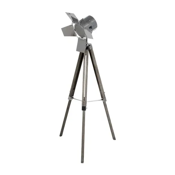 Tripod Floor Lamp with Adjustable Head - Grey image