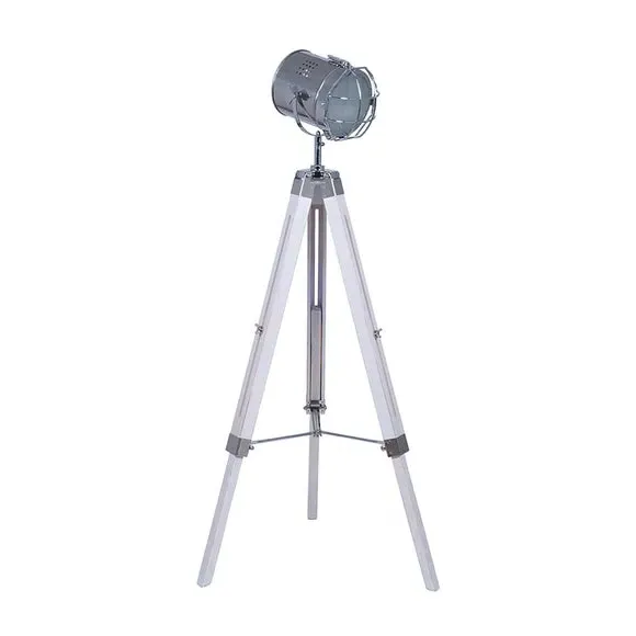 Tripod Floor Lamp with Adjustable Head - White image