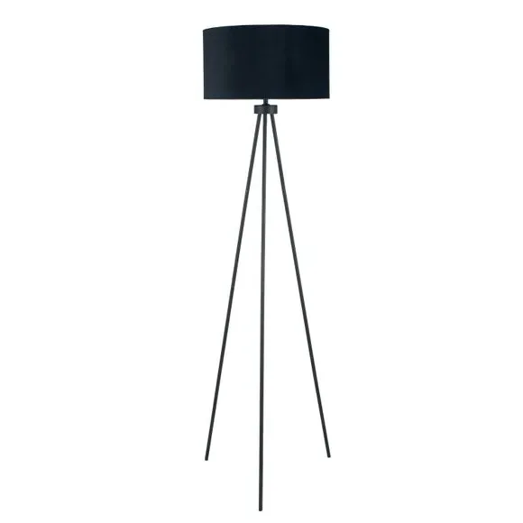 Tripod Floor Lamp with Foot Switch - Black, Velvet