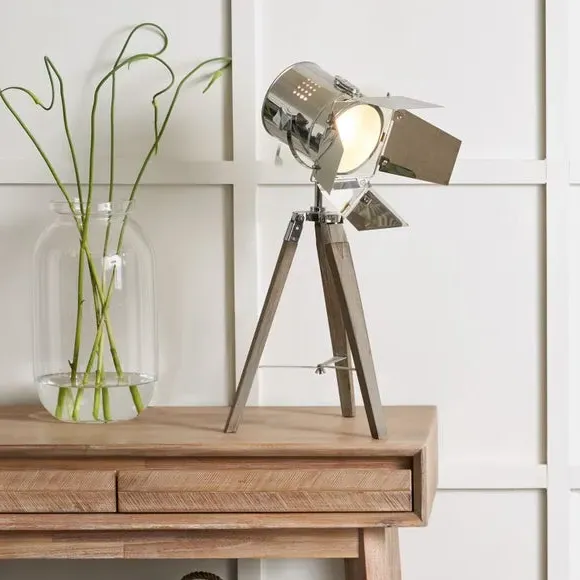 Tripod Table Lamp with Adjustable Head - Grey image