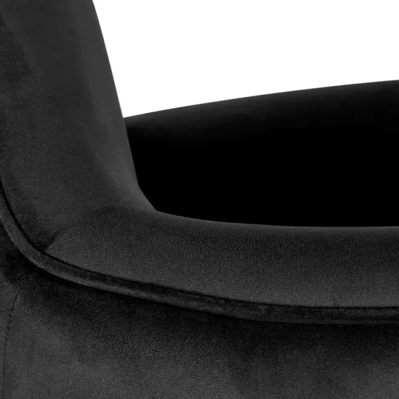 Tub Chair with Gold Legs - Black, Velvet