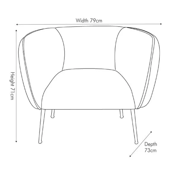 Tub Chair with Gold Legs - Black, Velvet