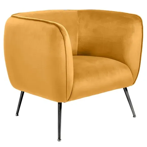 Tub Chair with Interchangeable Legs - Gold, Velvet