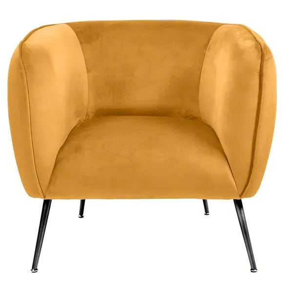 Tub Chair with Interchangeable Legs - Gold, Velvet