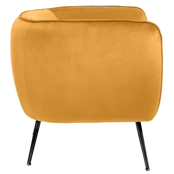 Tub Chair with Interchangeable Legs - Gold, Velvet