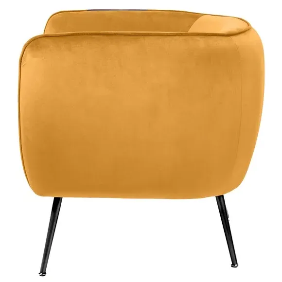 Tub Chair with Interchangeable Legs - Gold, Velvet