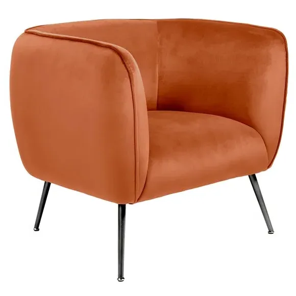 Tub Chair with Interchangeable Legs - Tobacco, Velvet