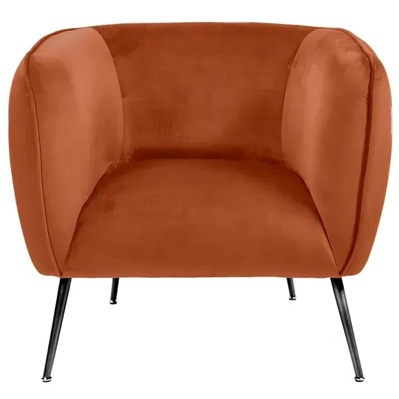 Tub Chair with Interchangeable Legs - Tobacco, Velvet