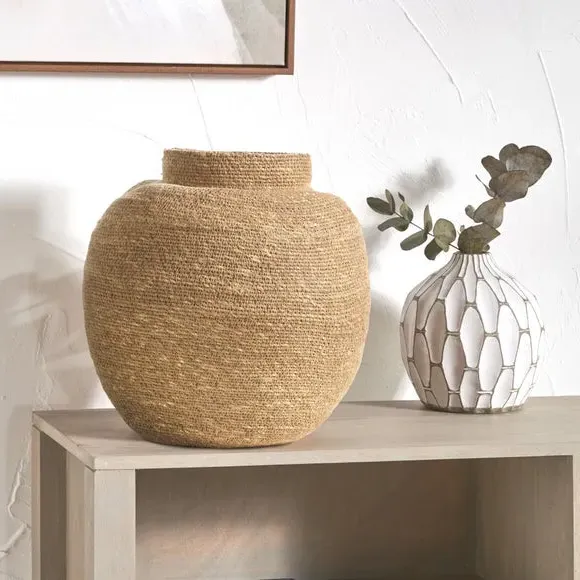 Urn Shaped Storage Basket - Natural, Seagrass image