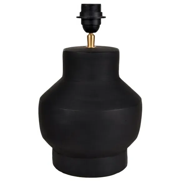 Urn Table Lamp with Linen Shade - Black, Terracotta