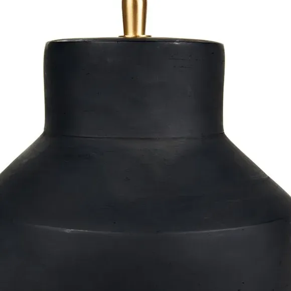 Urn Table Lamp with Linen Shade - Black, Terracotta