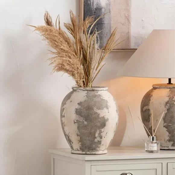 Urn Vase with Antique Finish - Cream, Stoneware image