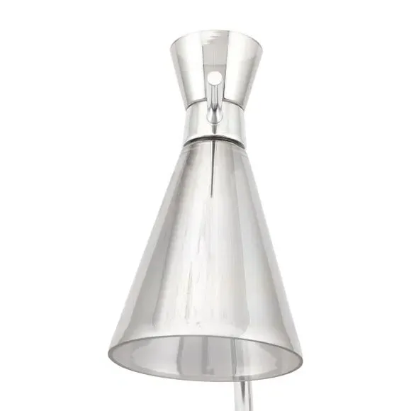 Waisted Table Lamp with Conical Shade - Silver