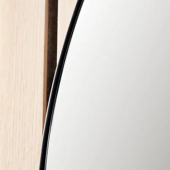 Wide Arched Wall Mirror - Black, Metal