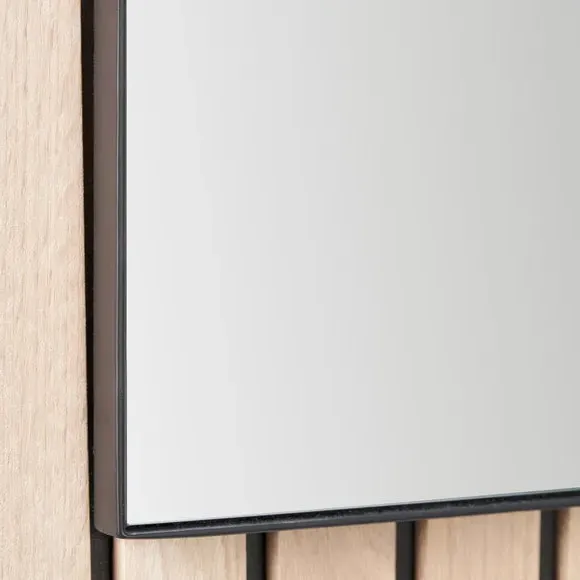 Wide Arched Wall Mirror - Black, Metal