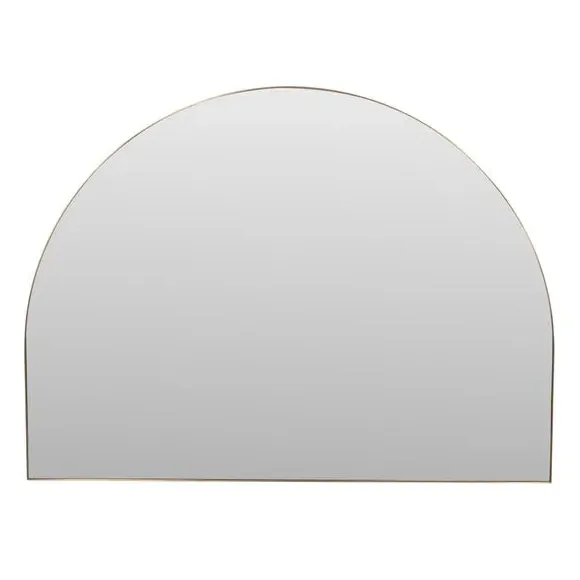 Wide Arched Wall Mirror - Gold, Metal