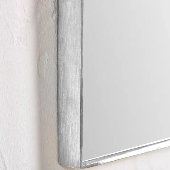 Wide Arched Wall Mirror - Silver, Metal