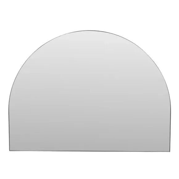 Wide Arched Wall Mirror - Silver, Metal