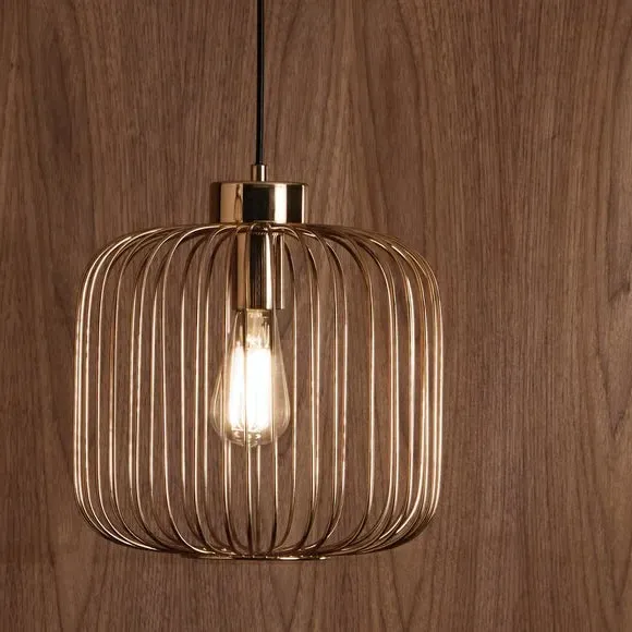 Wire Pendant Light - Gold, Metal