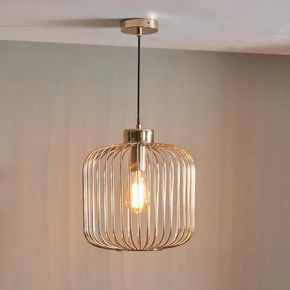 Wire Pendant Light - Gold, Metal image