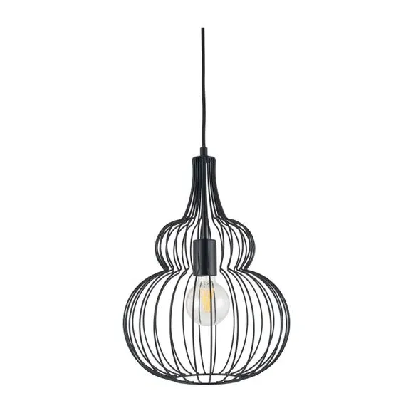 Wire Pendant Light with Adjustable Height - Black