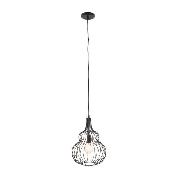 Wire Pendant Light with Adjustable Height - Black